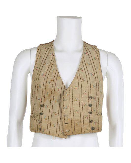 "Unknown Treasure" Beige Striped Waistcoat