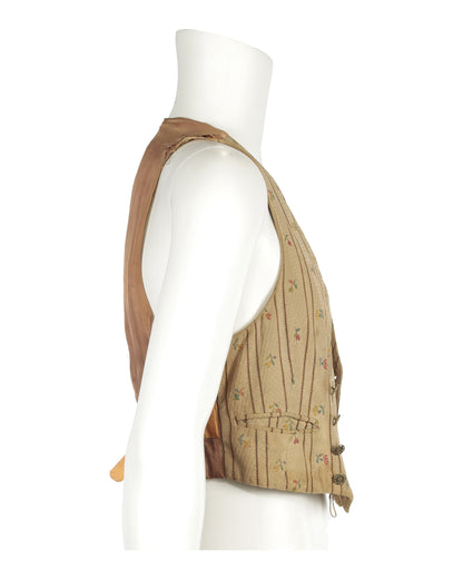 "Unknown Treasure" Beige Striped Waistcoat