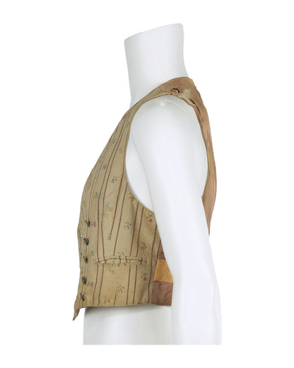 "Unknown Treasure" Beige Striped Waistcoat