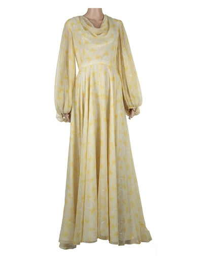 "Unknown Treasure" Pale Yellow Chiffon Gown