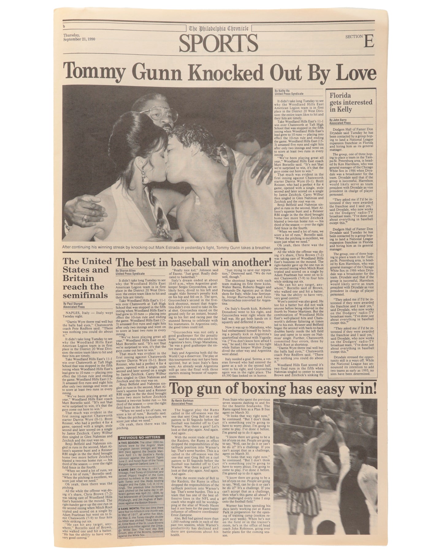 "Rocky V" Prop Newspaper feat. Tommy Gunn (Tommy Morrison)