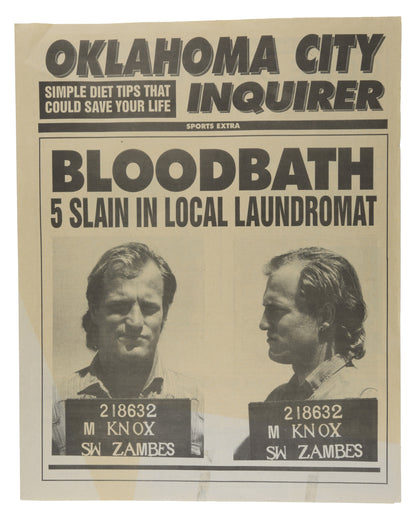 "Natural Born Killers" Prop “Oklahoma City Inquirer” Newspaper