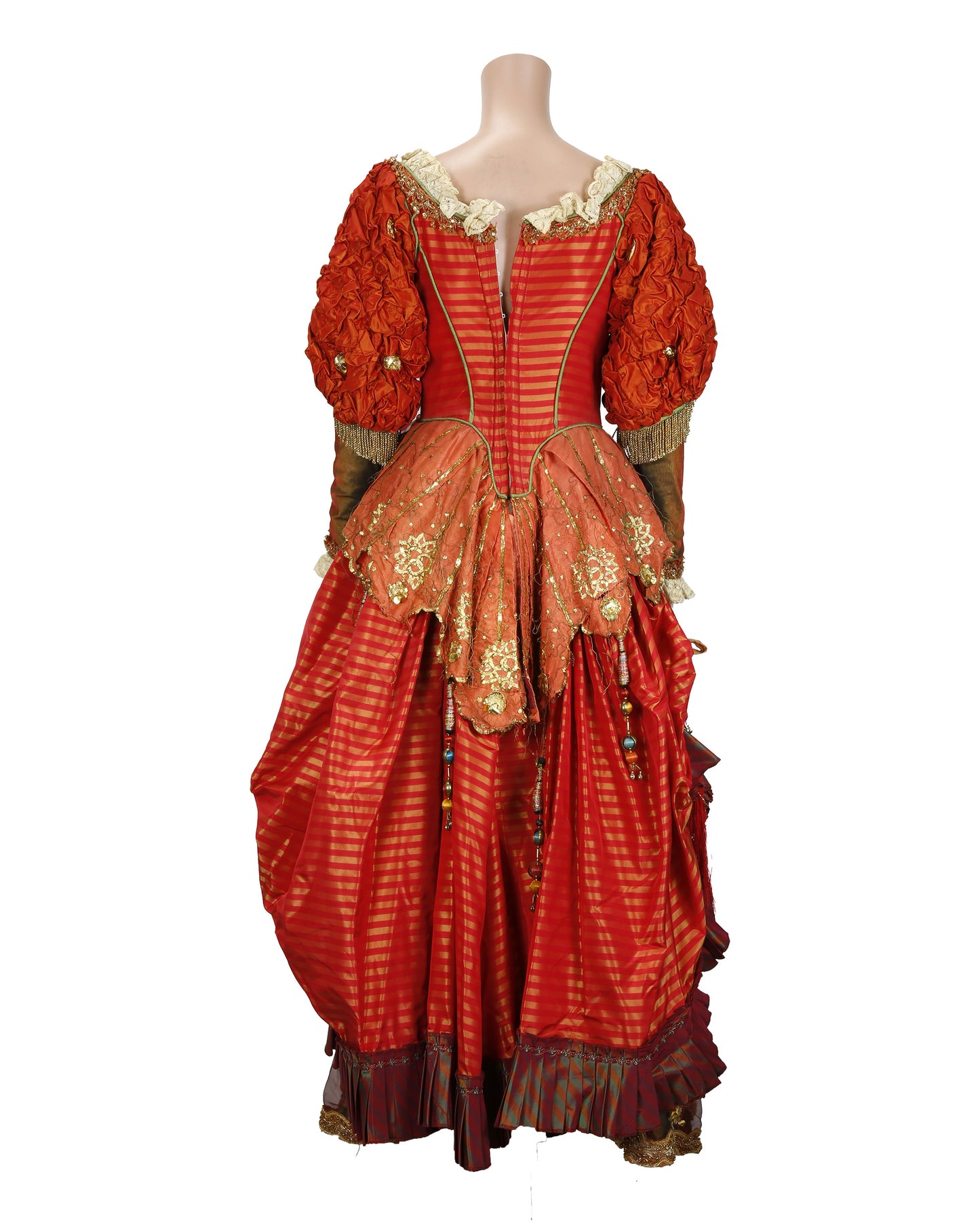 "Unknown Treasure" Red and Gold Gown with Headdress