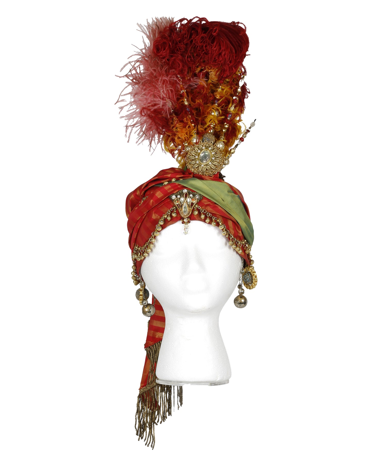 "Unknown Treasure" Red and Gold Gown with Headdress