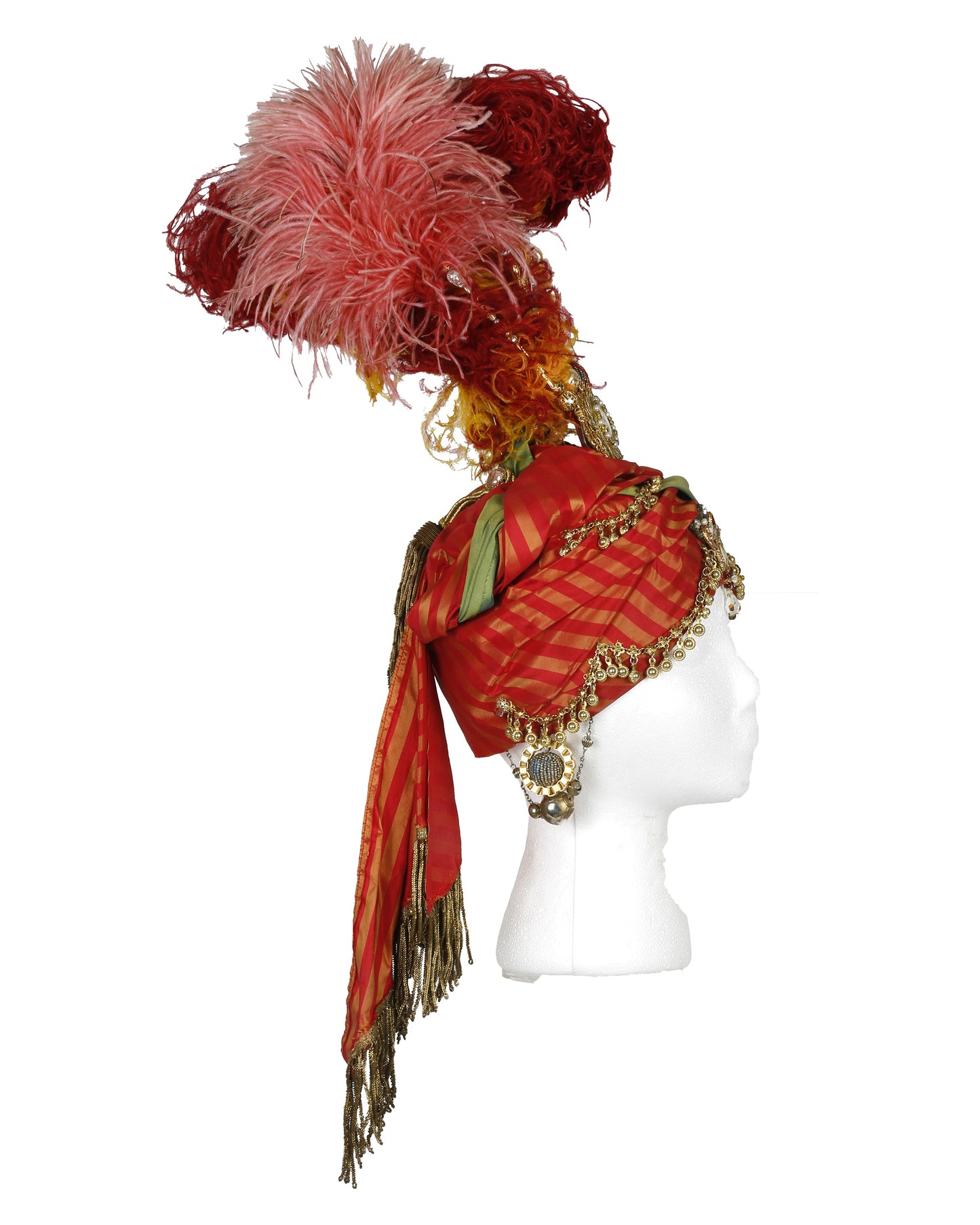 "Unknown Treasure" Red and Gold Gown with Headdress