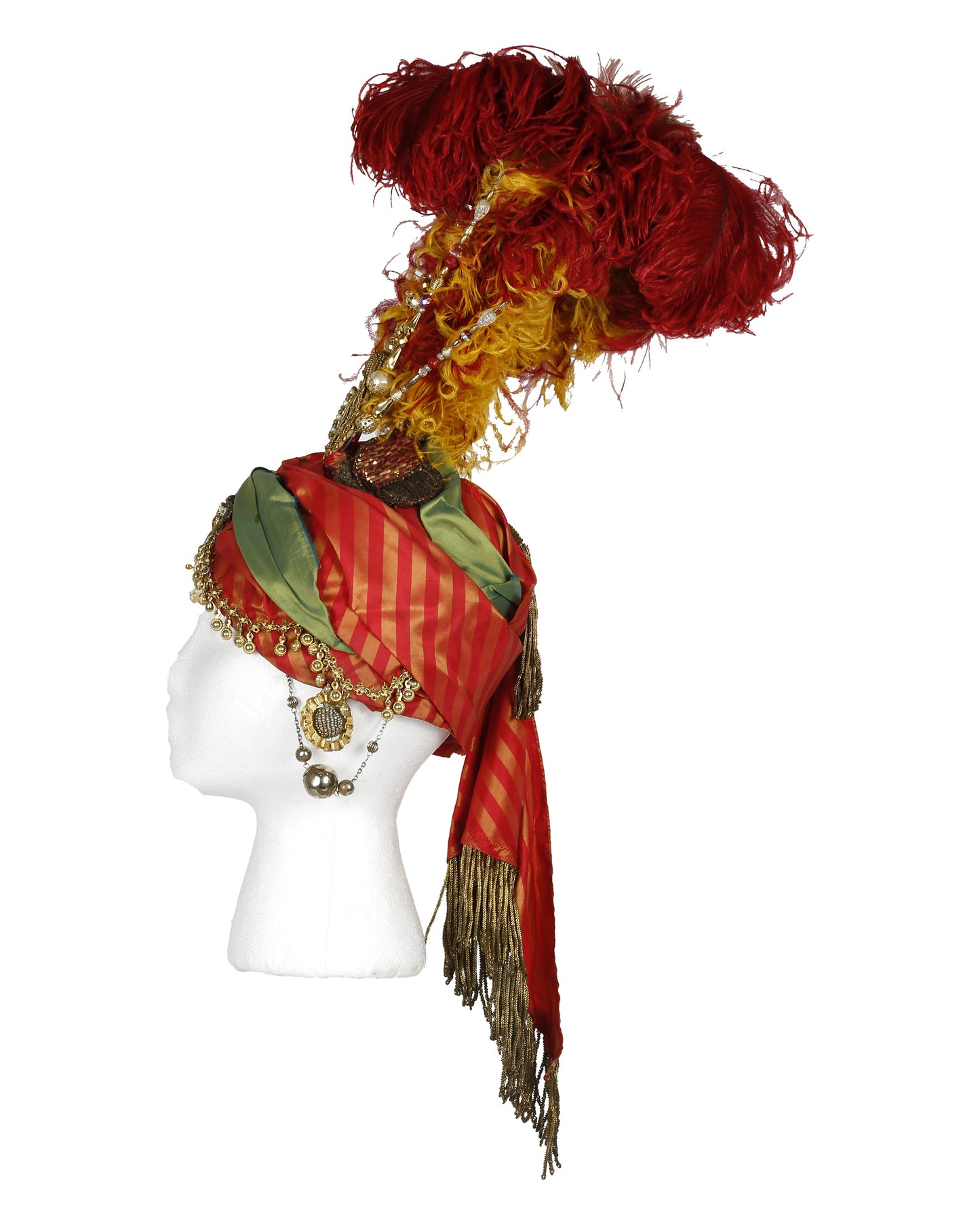 "Unknown Treasure" Red and Gold Gown with Headdress