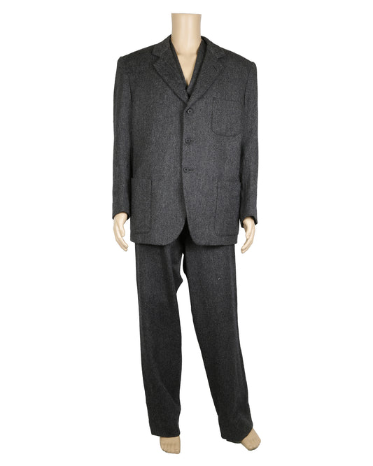 "Unknown Treasure" Gray and Black Tweed Three-Piece Suit