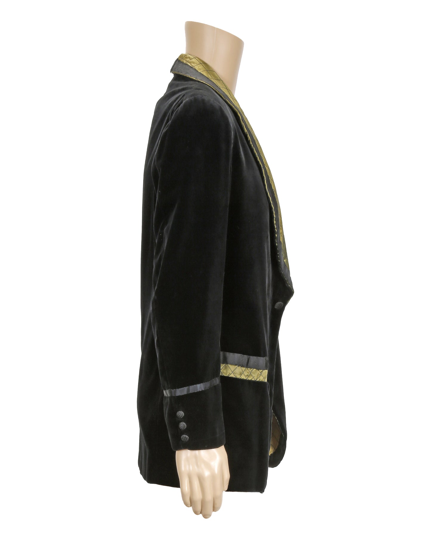 "Unknown Treasure" Black Velvet Smoking Jacket