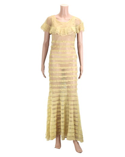 "Unknown Treasure" Yellow Dress with Two Layers