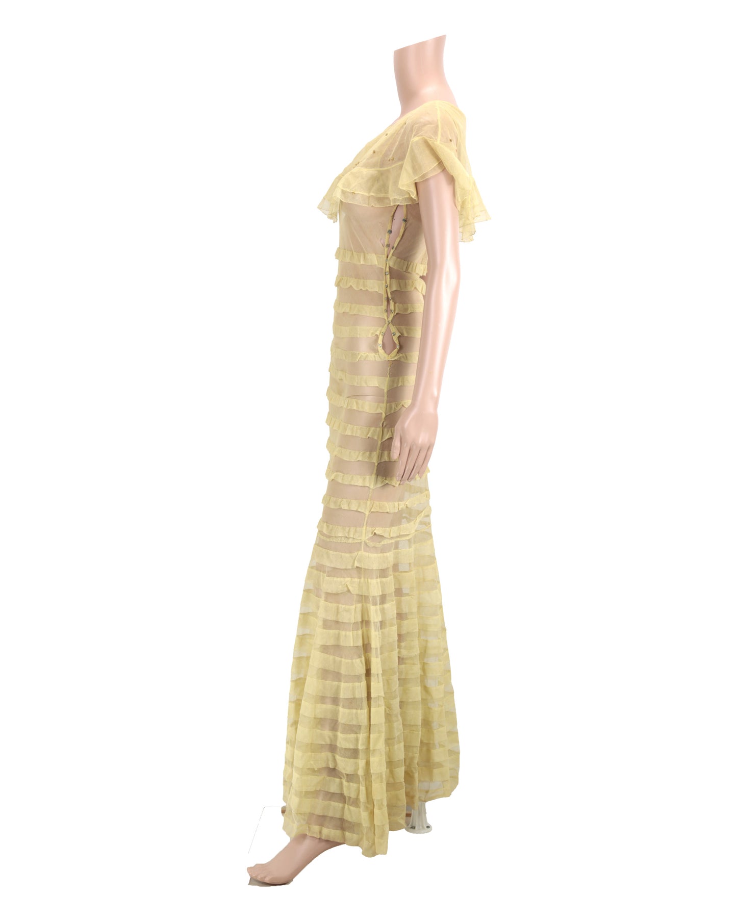 "Unknown Treasure" Yellow Dress with Two Layers