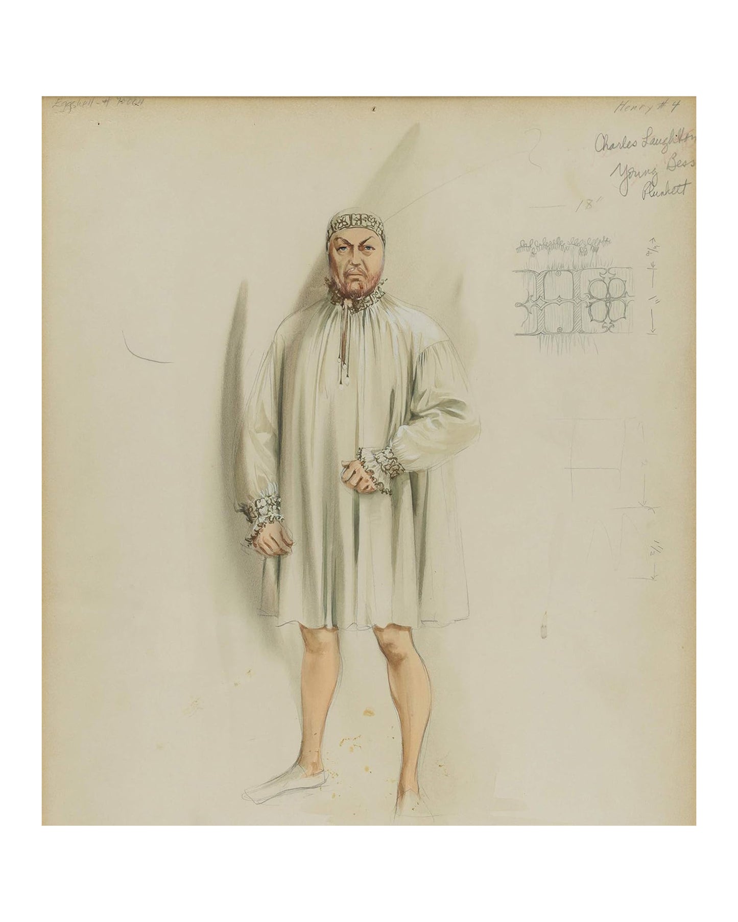 "Young Bess" Costume Sketch Designed by Walter Plunkett