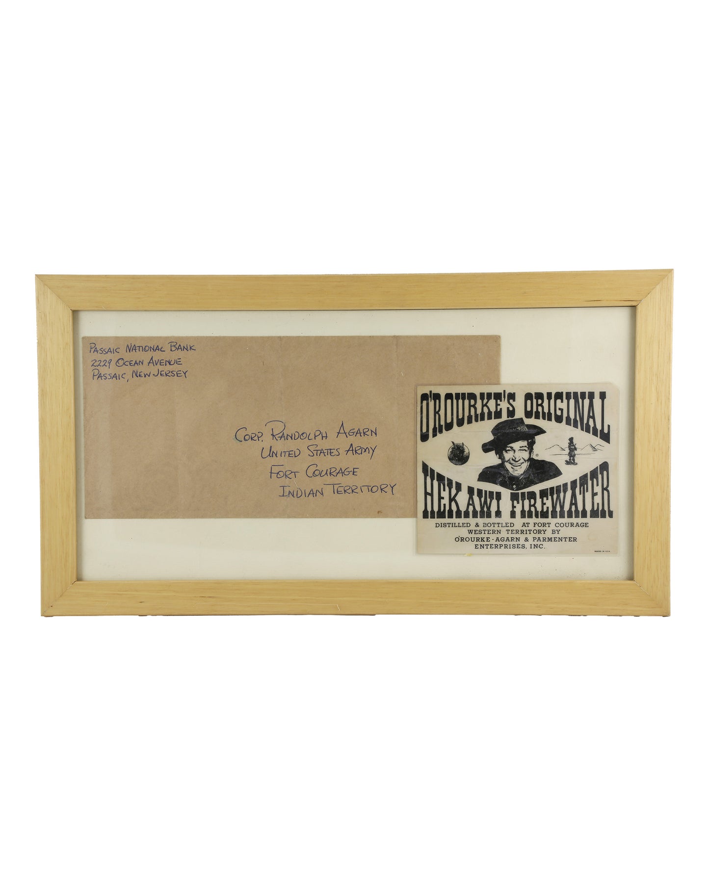 "F Troop" Prop Envelope and Whiskey Label